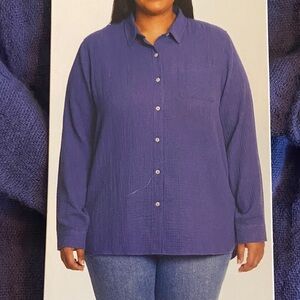 Jessica Simpson Women's Purple Button-Down Shirt NWT